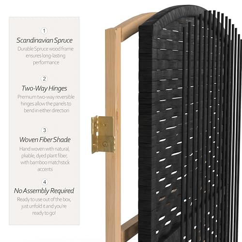 Red Lantern 7 ft. Tall Diamond Weave Dark Beige-6 Panels Room Divider