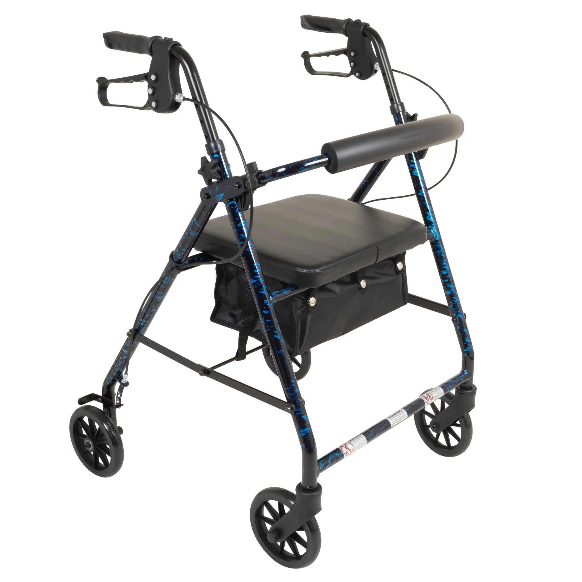 ProBasics Aluminum Rollator Walker with Seat - Rolling Walker with 6-Inch Wheels - Blue Flame