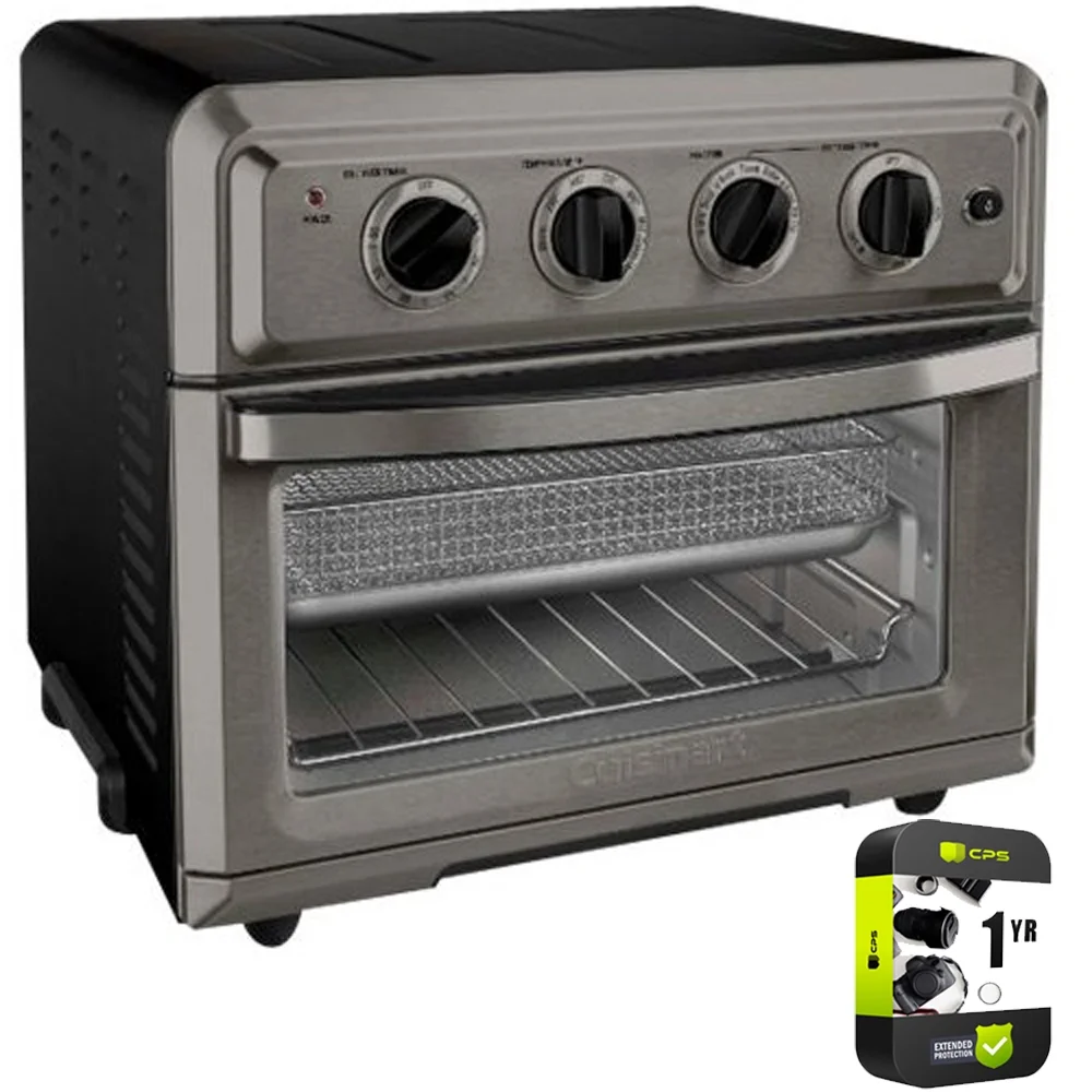 Cuisinart TOA-60BKS Convection Toaster Oven Air Fryer with Light Black Stainless Bundle with 1 YR CPS Enhanced Protection Pack