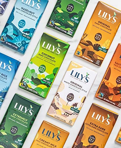Extremely Dark Chocolate Bar by Lily's | Made with Stevia, No Added Sugar, Low-Carb, Keto Friendly | 85% Cocoa | Fair Trade, Gluten-Free & Non-GMO | 2.8 ounce, 4-Pack