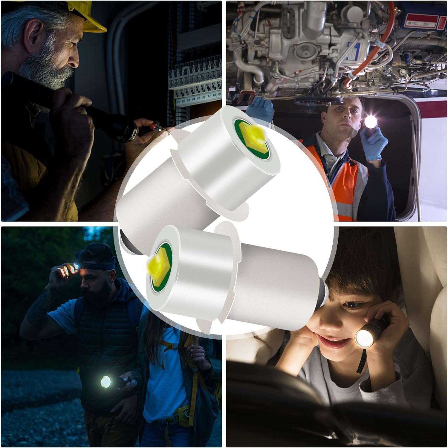 3 Pack LED Flashlight Bulb P13.5S PR2 LED Bulb Conversion Kit 3W 3V 4.5V 6V White Upgrade Replacement Set for 2-4C&D Cell Bulbs Torch Lantern Tooling Craftsman Lamp Bright and Efficient