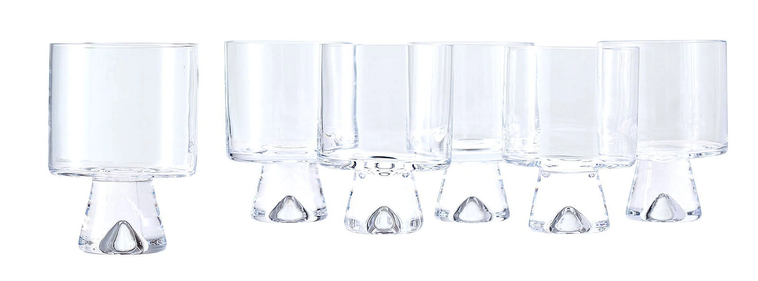 Blue Rose Polish Pottery Clear Rock/Old Fashion Glass - Set of 6