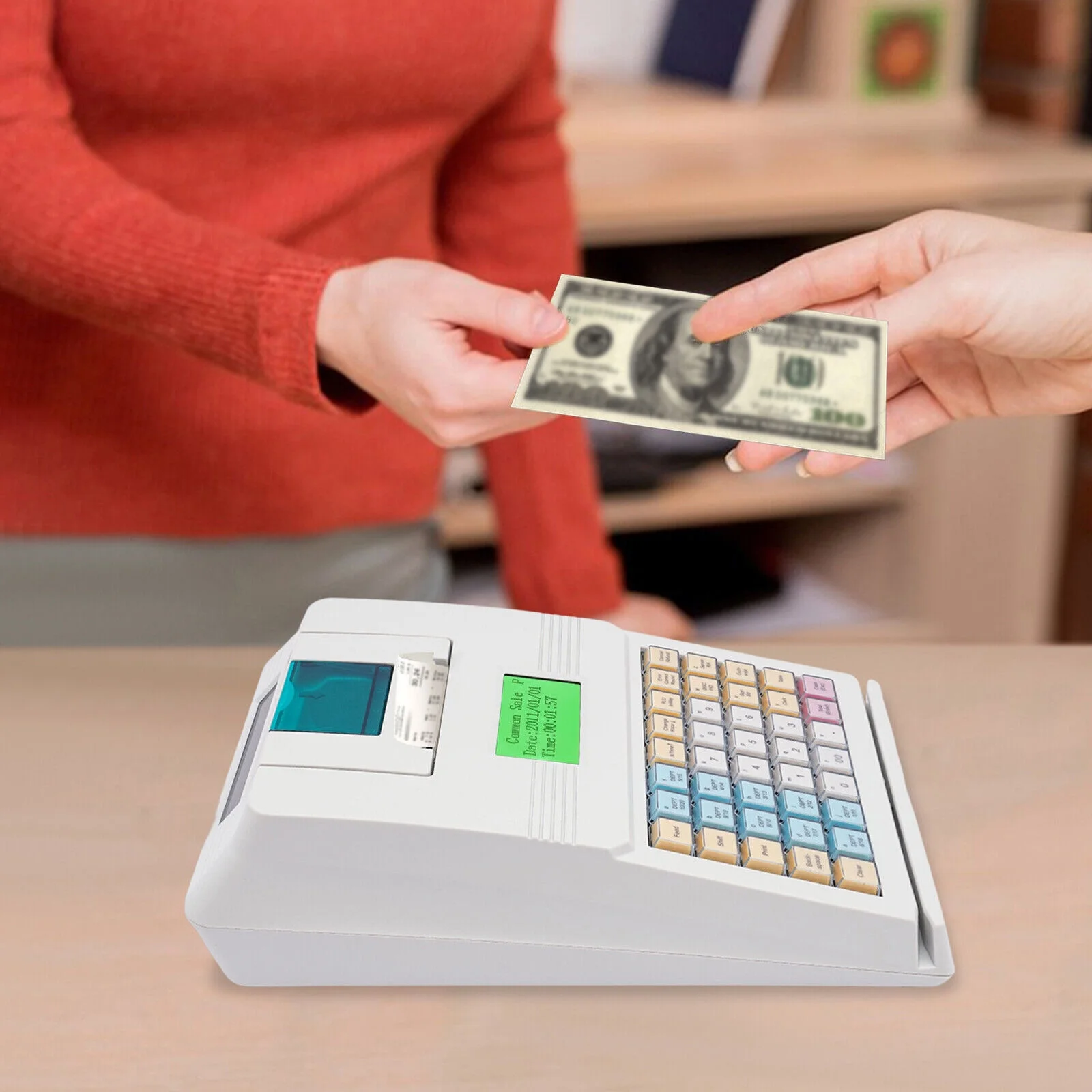 LED Electronic Cash Register System 48 Keys for Pos Supermarket Bar Retail Store