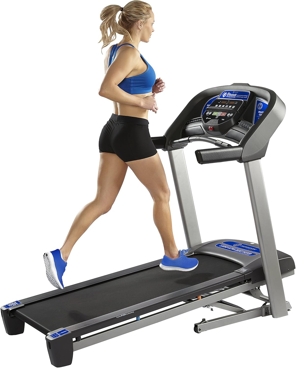 Horizon Fitness T101 Foldable Treadmill for Running and Walking with Bluetooth Connectivity, Incline, 300+ lbs Weight Capacity, Running Machine for Home Exercise