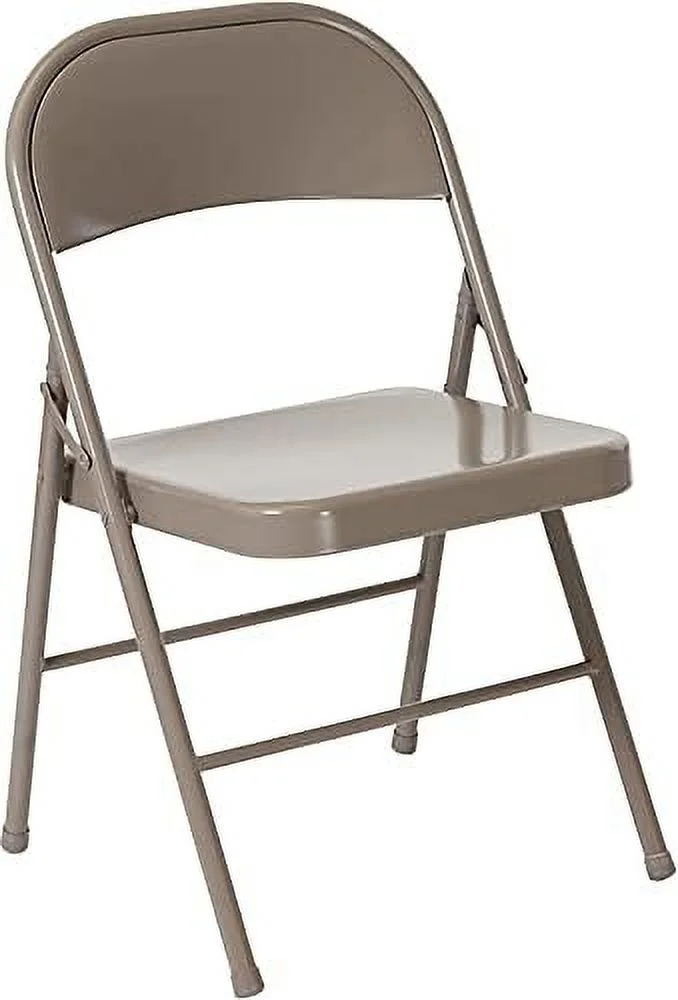 10 Pack Marvelius Double Braced Gray Metal Folding Chair
