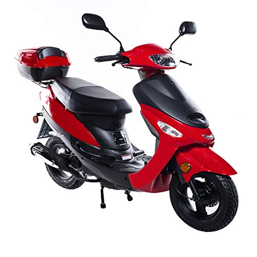 X-PRO 50cc Moped Scooter Gas Moped 50cc Scooter Street Bike (Burgundy)