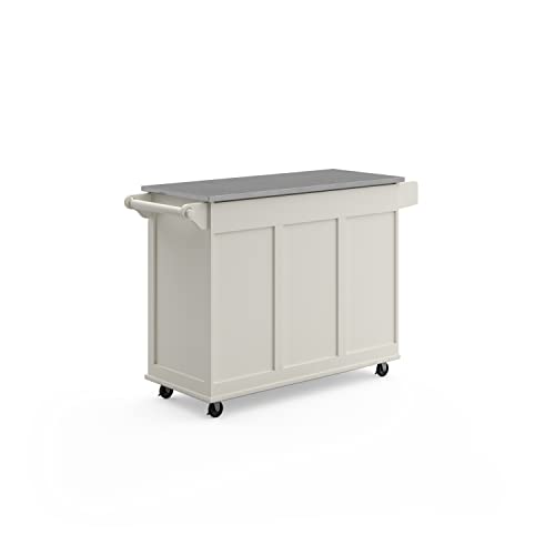 homestyles Mobile Kitchen Island Cart with Stainless Steel Top, Sage Green