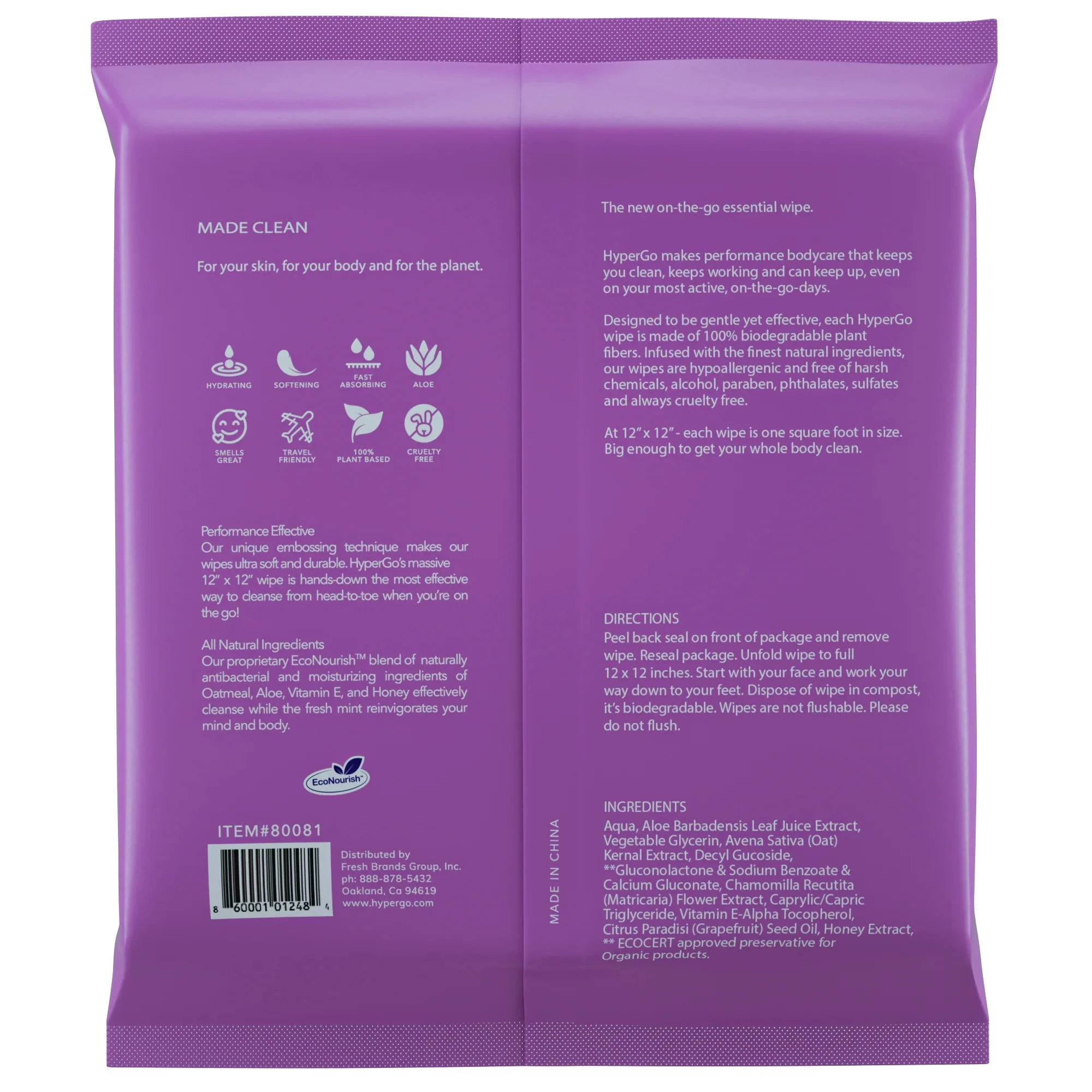 The Body Wipe (Lavender) - 20 Count - 2 Pack