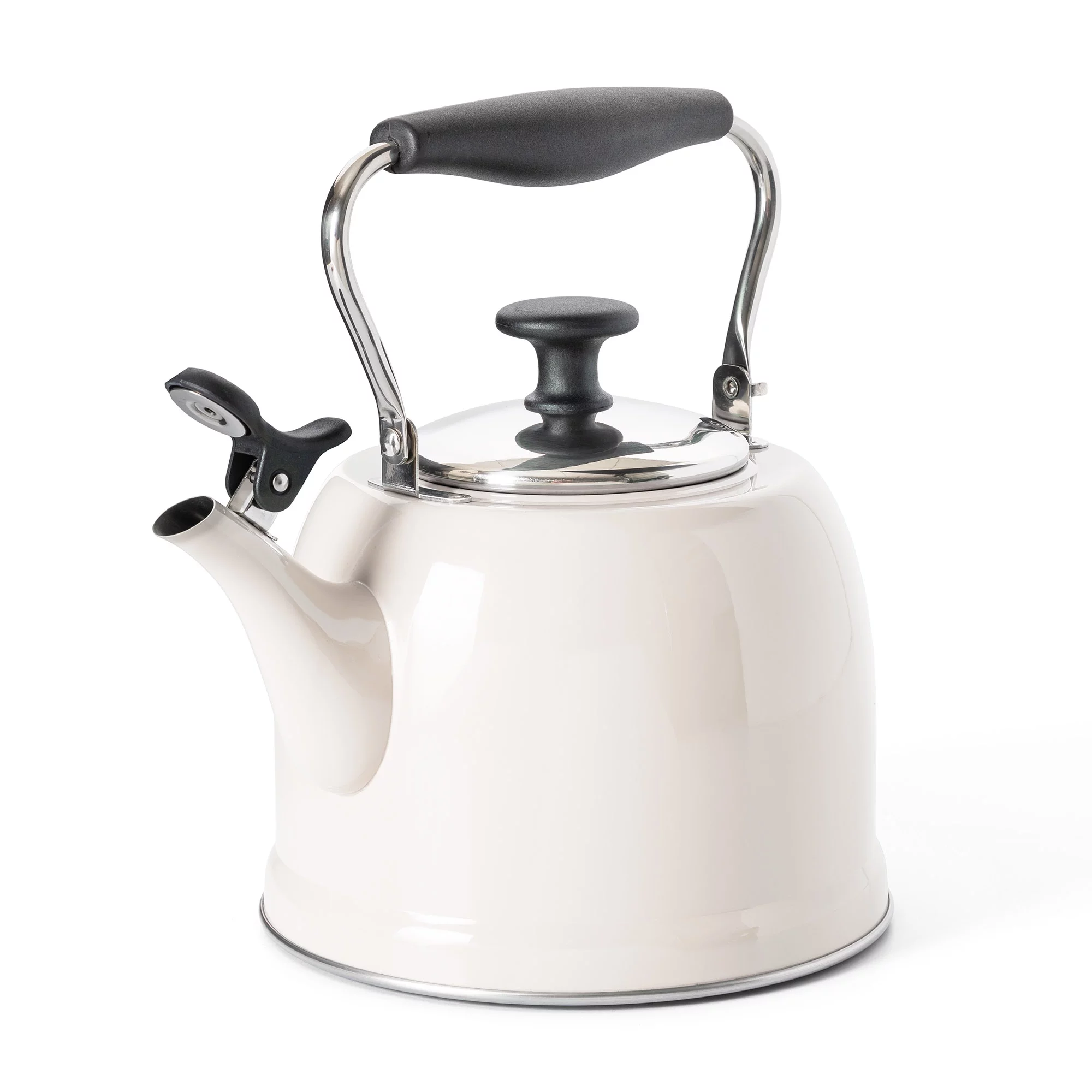 Martha Stewart Everyday Lily Pond Linen 2.2-Quart Stainless Steel Tea Kettle with Lid