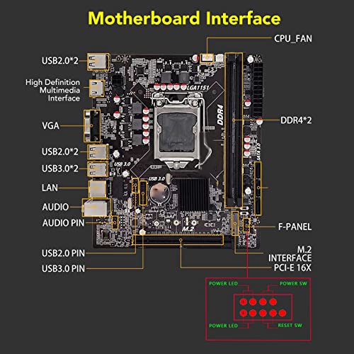 B75 H Desktop Computer Motherboard, LGA 1155 Socket, DDR3, M ATX Motherboard for Office Business, Gigabit Network Card, VGA, HDMIs, DVI, SATA3.0, USB3.0
