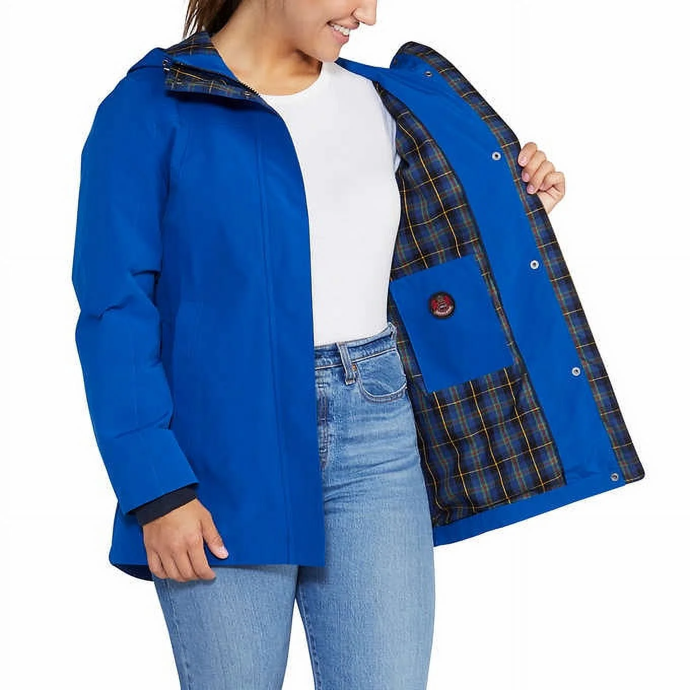 Pendleton Womens Waterproof Breathable Rain Trail Jacket (Blue, Medium)