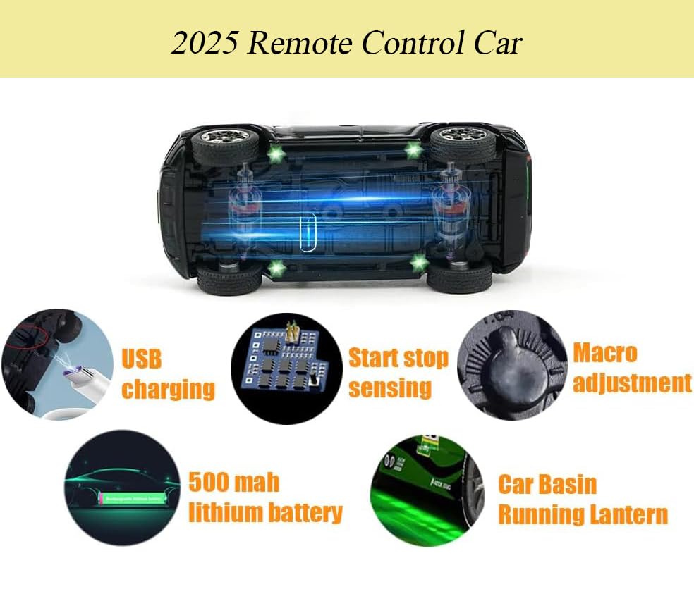 Remote Control Car High Speed Off - Road Climbing Anti - Collision All-Terrain RC Meyal Car 1/12 Model 2.4GHz Remote 4WD Drift Truck with Light Effect Ddual Batteries Long Endurance Age for 3+