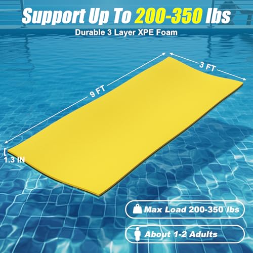 Lily Pad Floating Mat, 7/8/10/12/18x6FT, 6/9x3FT Floating Water Mat for The Lake and Boating,3 Layers Tear-Resistant XPE Foam Portable Lily Pad Float for Adults and Kids
