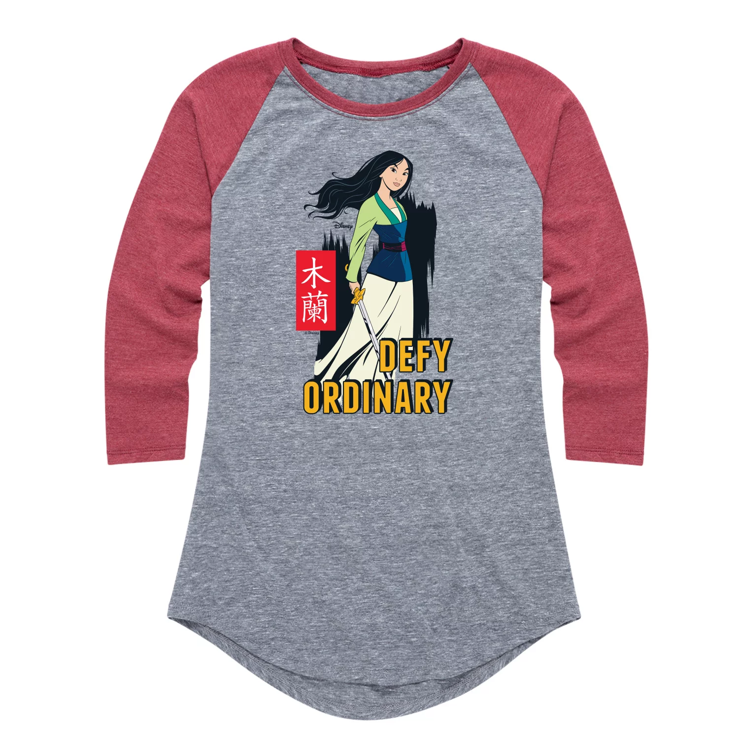 Disney Mulan - Defy Ordinary - Women's Raglan Graphic T-Shirt