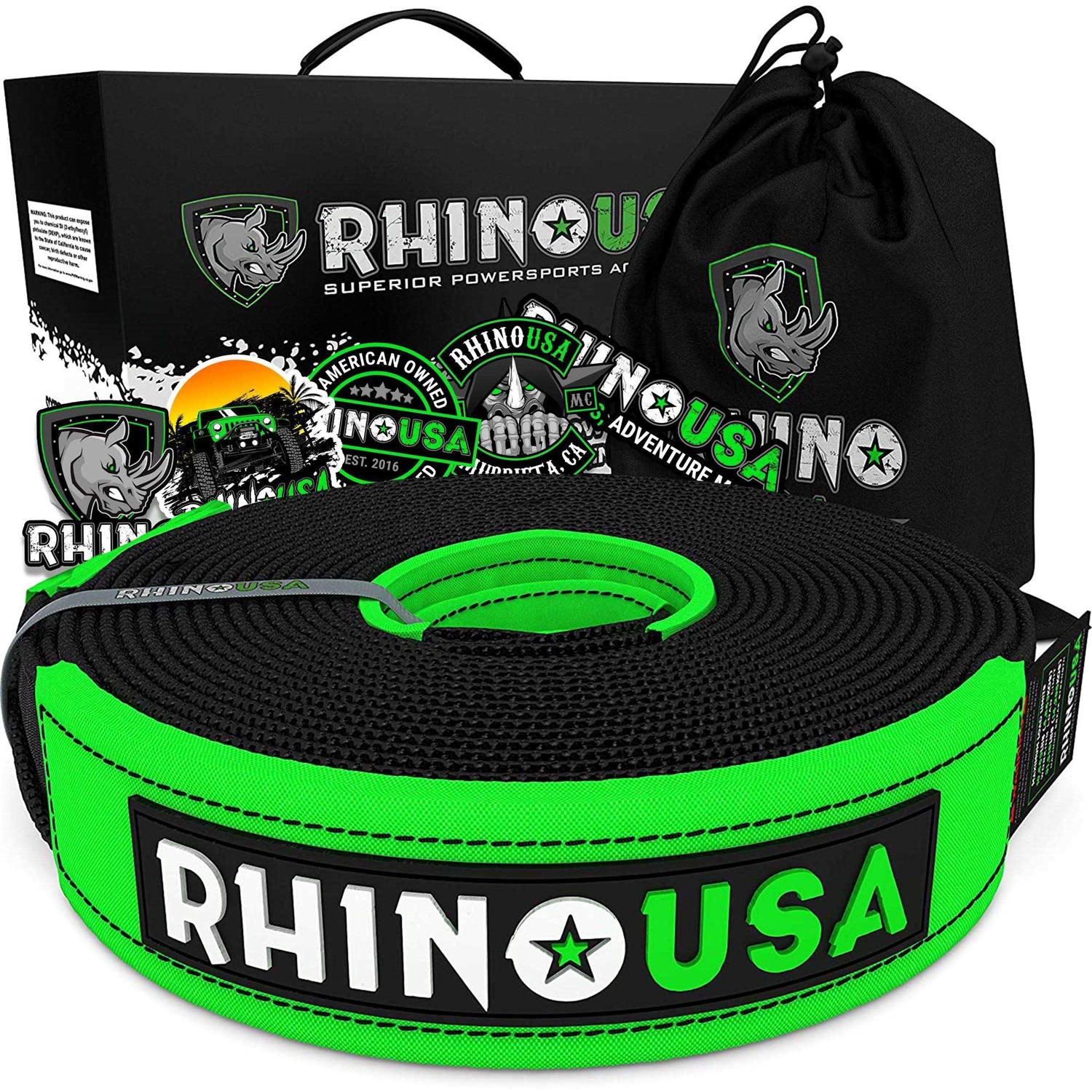 Rhino USA Recovery Tow Strap Lab Tested Break Strength