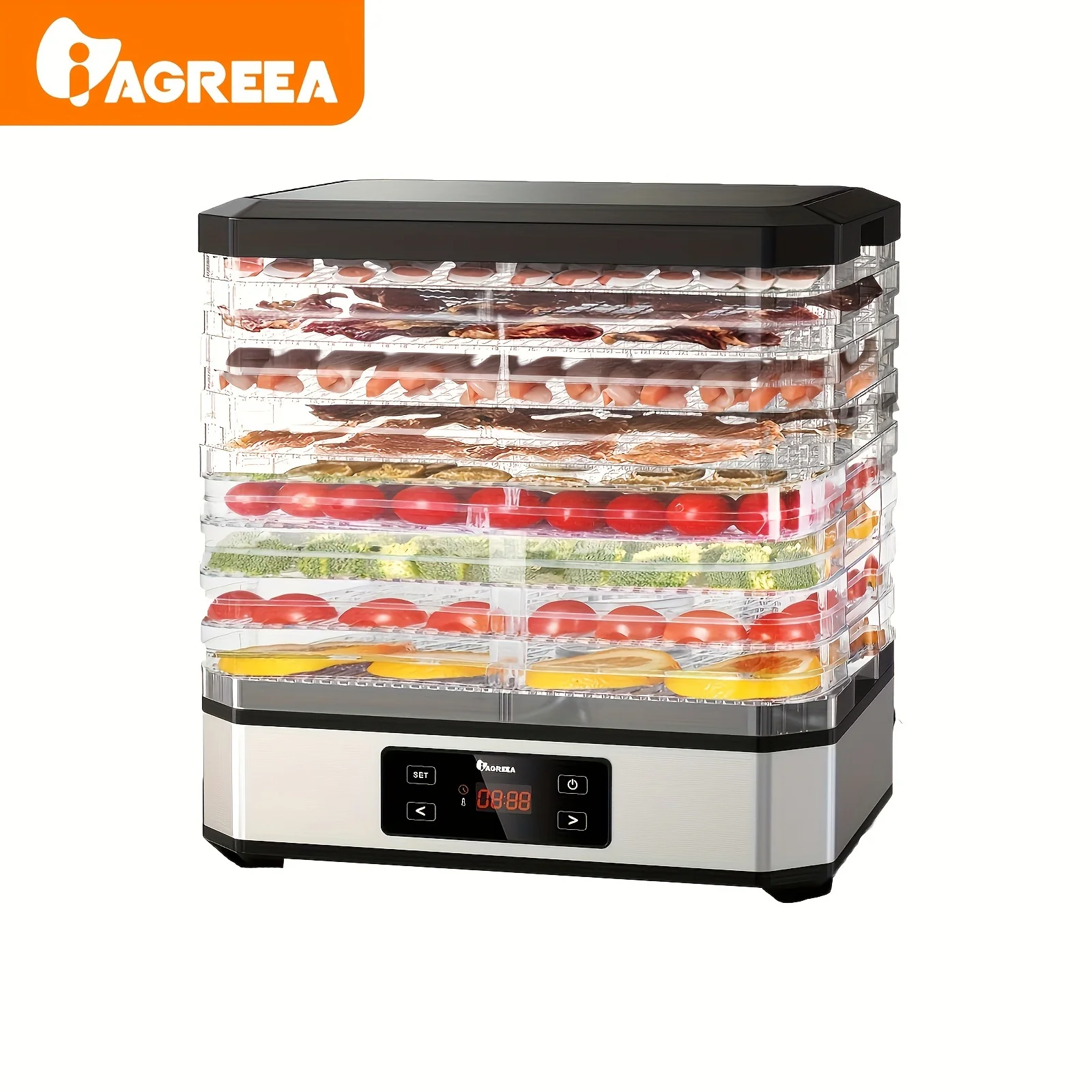 Food Dehydrator Machine  8 Trays  Food Dehydrator  Digital Timer And Temperature Control  For Jerky/Meat/Beef/Fruit/Vegetable  Dog Treats  Herbs  And Yogurt  BPA Free  400w