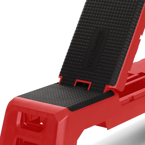 HolaHatha Adjustable Multi-Functional Exercise Bench 440 Pound Capacity Foldable Incline Deck, 8.5 to 14.5 Inch Height, Compact Design,