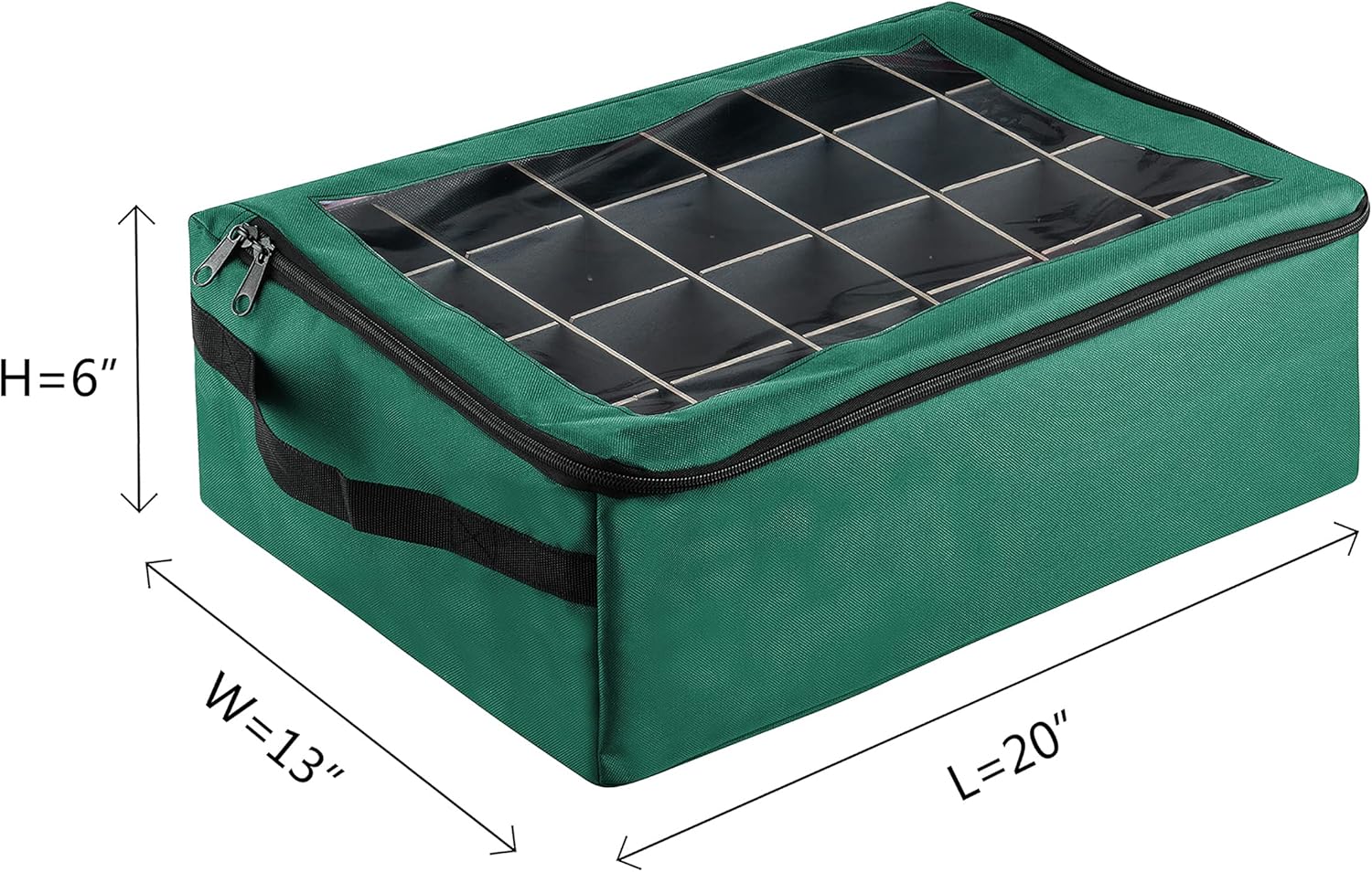 | Premium | 48 Christmas Ornament Organizer Storage Box | Green