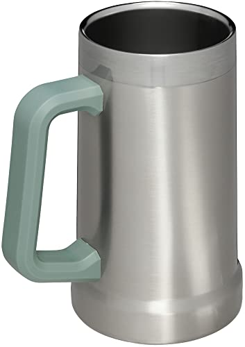 Stanley Stay-Chill Beer Stein 24 oz | Heavy Duty Big Grip Handle | Beer Tumbler Drink Cup, Holds 2 Cans | Insulated Stainless Steel Party Mug | BPA-Free | Azure