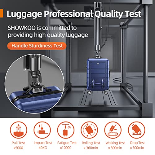 SHOWKOO Luggage Sets Expandable PC+ABS Durable Suitcase Double Wheels TSA Lock Black