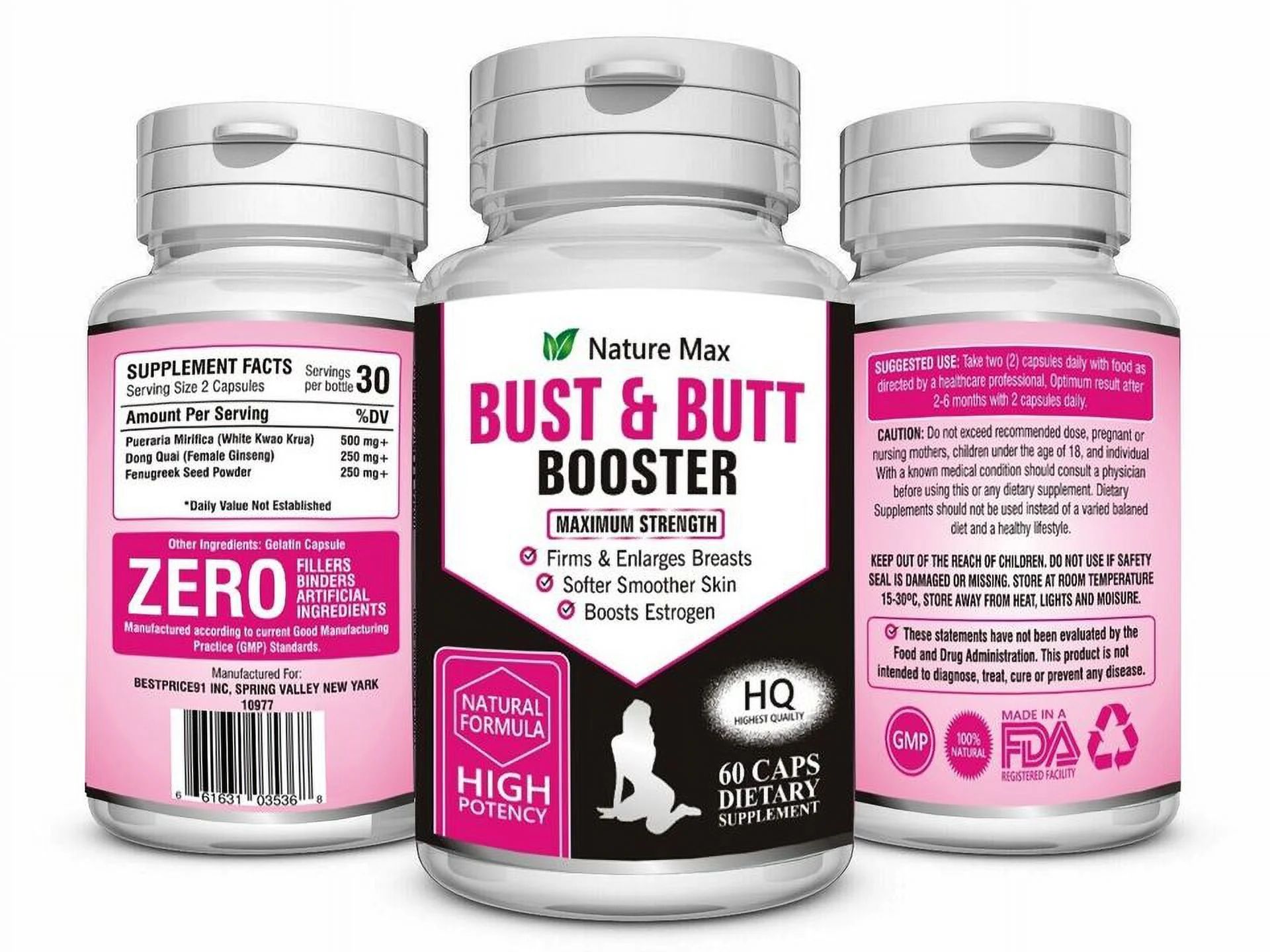 BUST & BUTT Booster Women Herbal & Natural 60 Pills