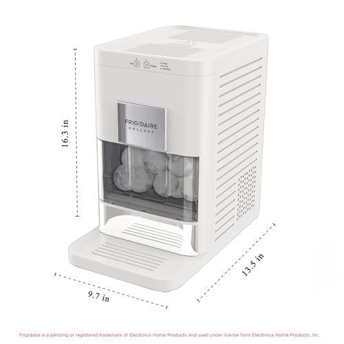 Frigidaire, Countertop Artisanal Sphere Ice Machine, Transparent Window, Gourmet Ice Maker, 84 Sphere per Day Capacity, Auto Self Cleaning Ice Making Machine (White)
