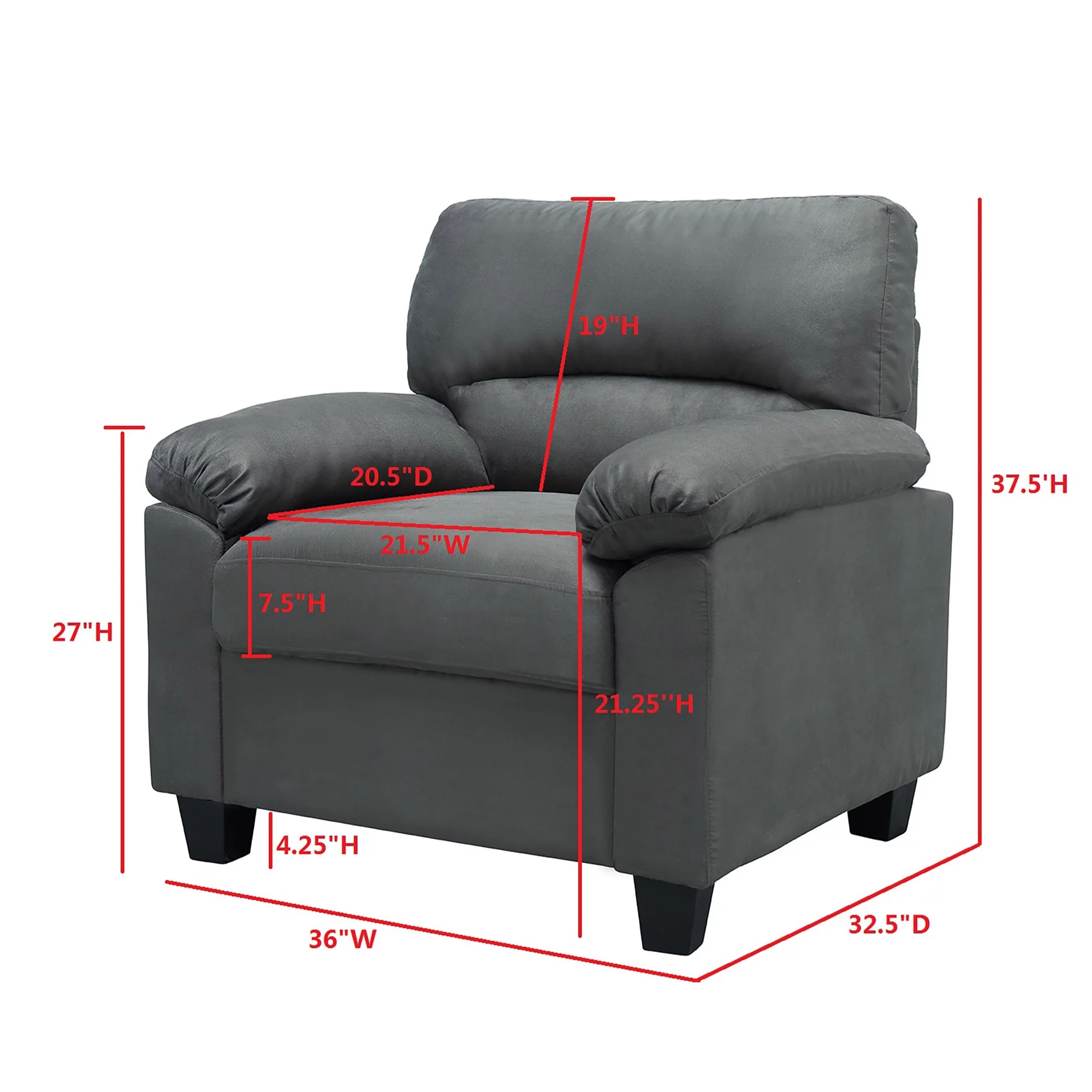 Kings Furniture  Ames Fabric Chair, Blue