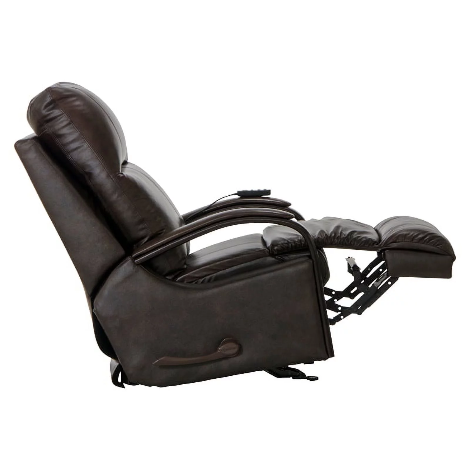 Conway Glider Recliner with Heat & Massage ini Brown Top Grain Italian Leather