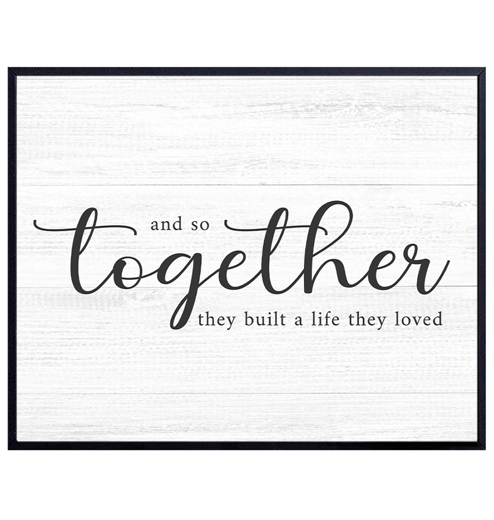 Inspirational Love Quotes Wall Decor - Family Wall Decor For Living room - Wedding Gifts, Anniversary Gifts - Family Room Decor - Inspiring Wall Art - Happy Home Decor - Love Wall Decor 8x10 UNFRAMED