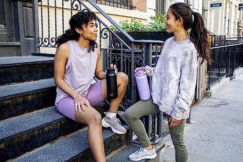 Ello Cooper 32oz Stainless Steel Water Bottle with Straw and Carry Handle, Double Walled and Vacuum Insulated Metal, Leak Proof Locking Lid with Soft Silicone Spout, Reusable, BPA Free, Yucca