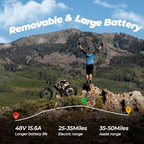 Fat Tire Electric Bike for Adults,1500W 32 Mph Top Speed Motorcycle Design Ebike, 48v 15.6AH 25-50 miles Long Range E Bike for Men and Women,All Terrain Motorbikes 20x4