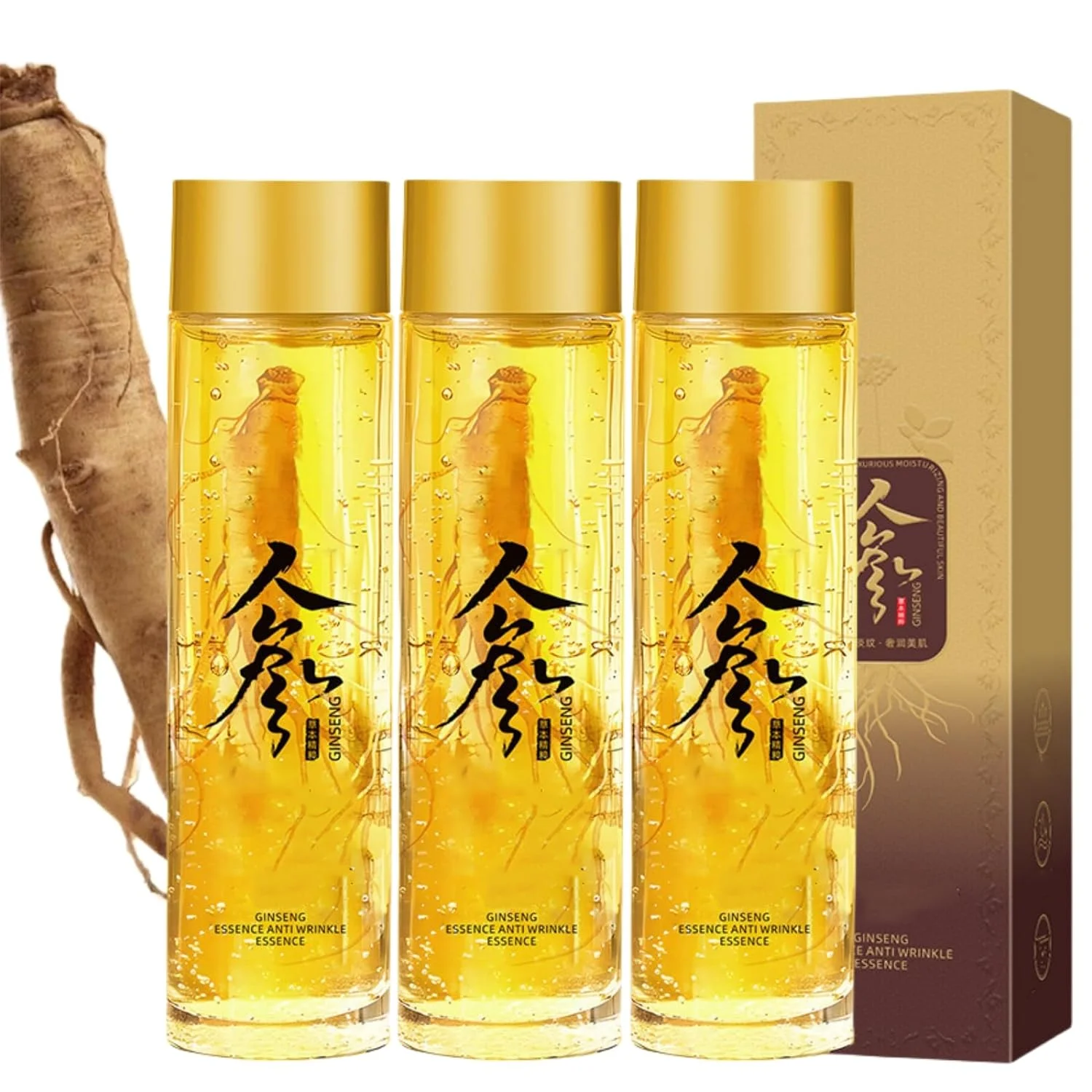 JXYUEWL Ginseng Extract Liquid, Ginseng Extract Anti-Wrinkle Original Serum Oil, Korean Red Ginseng Essence for Anti Aging, Moisturizer, Fighting Collagen Loss, Reduces Wrinkles, Improves Sagging