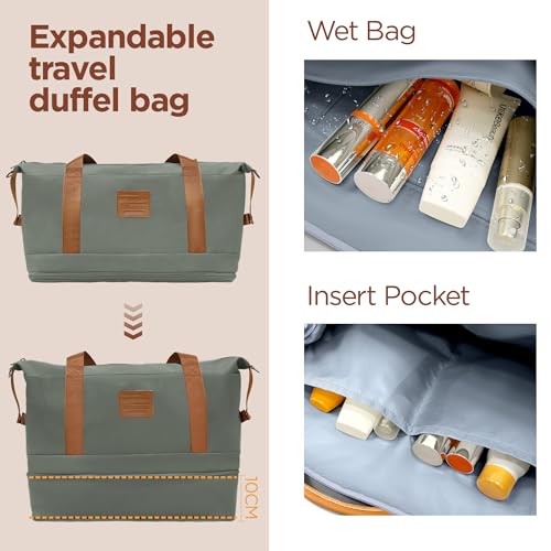 SHOWKOO Luggage Sets 3 Piece Hardside Expandable Suitcase with Double Spinner Wheels Tsa Lock, (Beige White, 5 piece set)