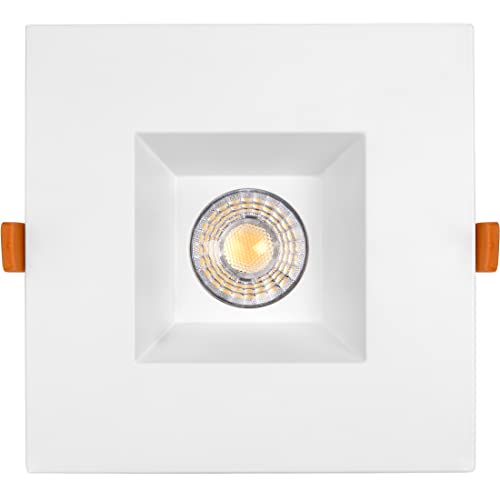 Maxxima 6” Ultra-Thin Recessed Anti-Glare LED Downlight Canless IC Rated 1200 Lumens 5 Color Temperature Select 2700K/3000K/3500K/4000K/5000K Dimmable Square Black Trim 90 CRI 5CCT Slim J-Box Included