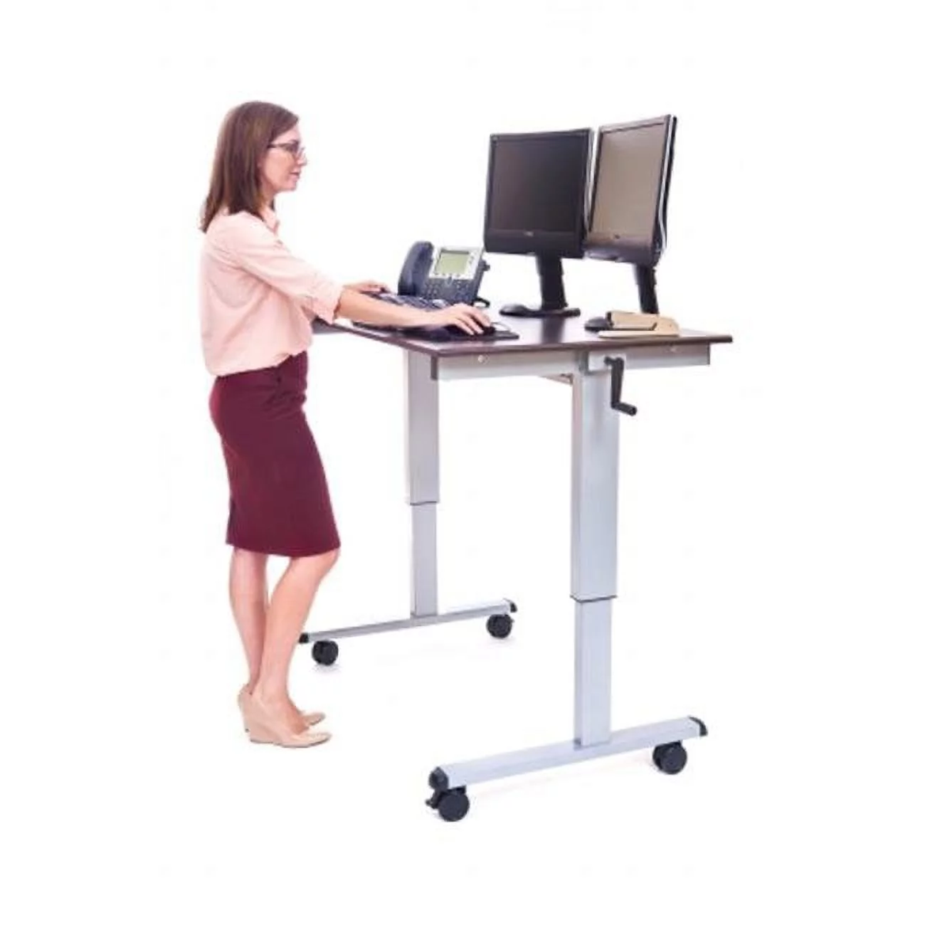 Crank Adjustable Stand Up Workstation