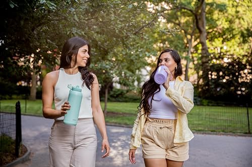 Ello Cooper 32oz Stainless Steel Water Bottle with Straw and Carry Handle, Double Walled and Vacuum Insulated Metal, Leak Proof Locking Lid with Soft Silicone Spout, Reusable, BPA Free, Yucca