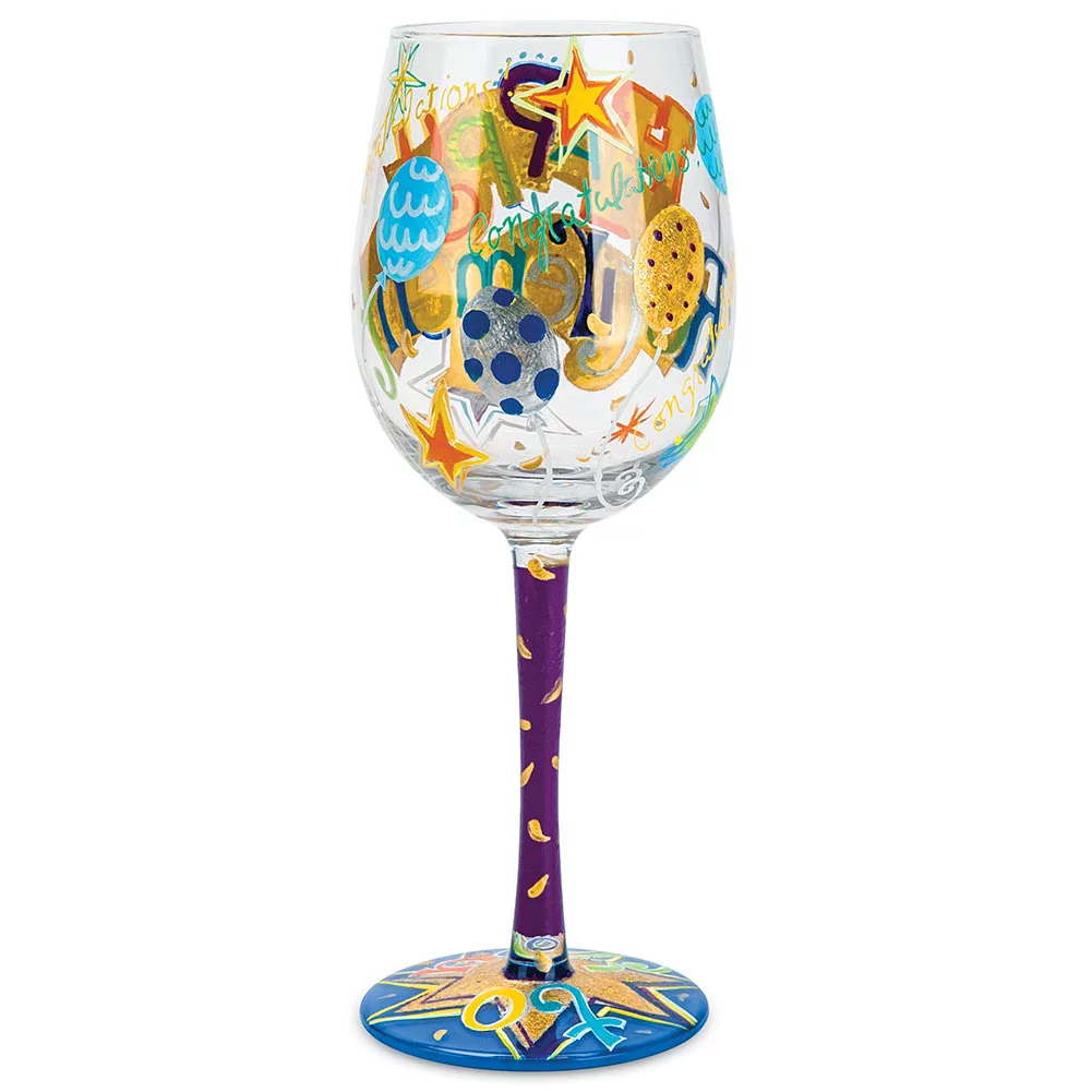 Enesco Wine Glass, Happy Retirement