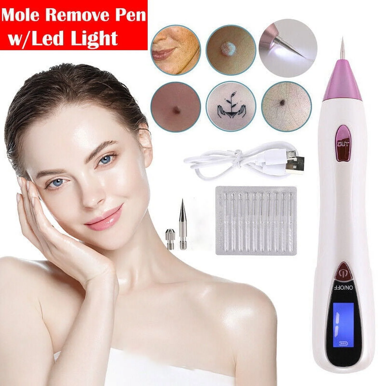 Plasma Laser Pointer for Skin Removal Freckles Black Spots Papillary Warts Acne Tattoos
