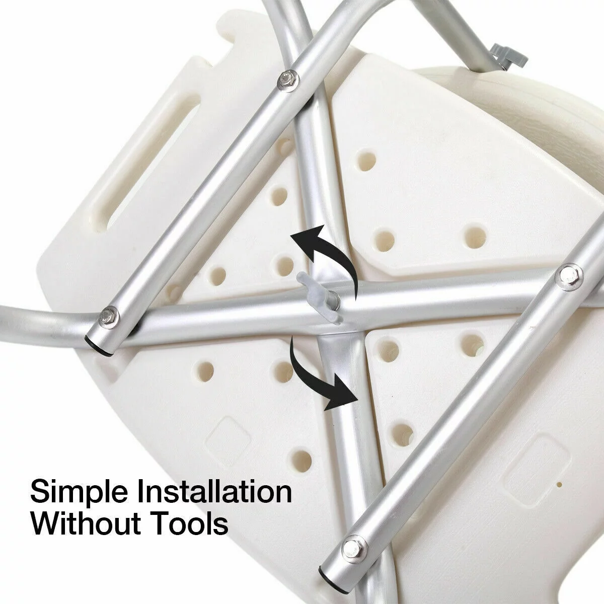 Jaxpety 6 Adjustable Height Bath Shower Chair Medical Bench Bathtub Stool Seat White New