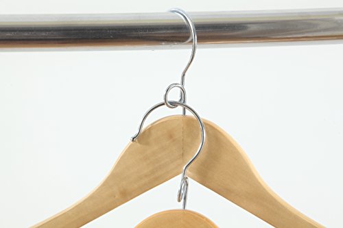 Proman Products KSA9030 Kascade Wooden Hangers 50 Pack, Unique Ring Design, Space Saving Pants Clothes Hanger with Pants Bar and Shoulder Notches, Natural