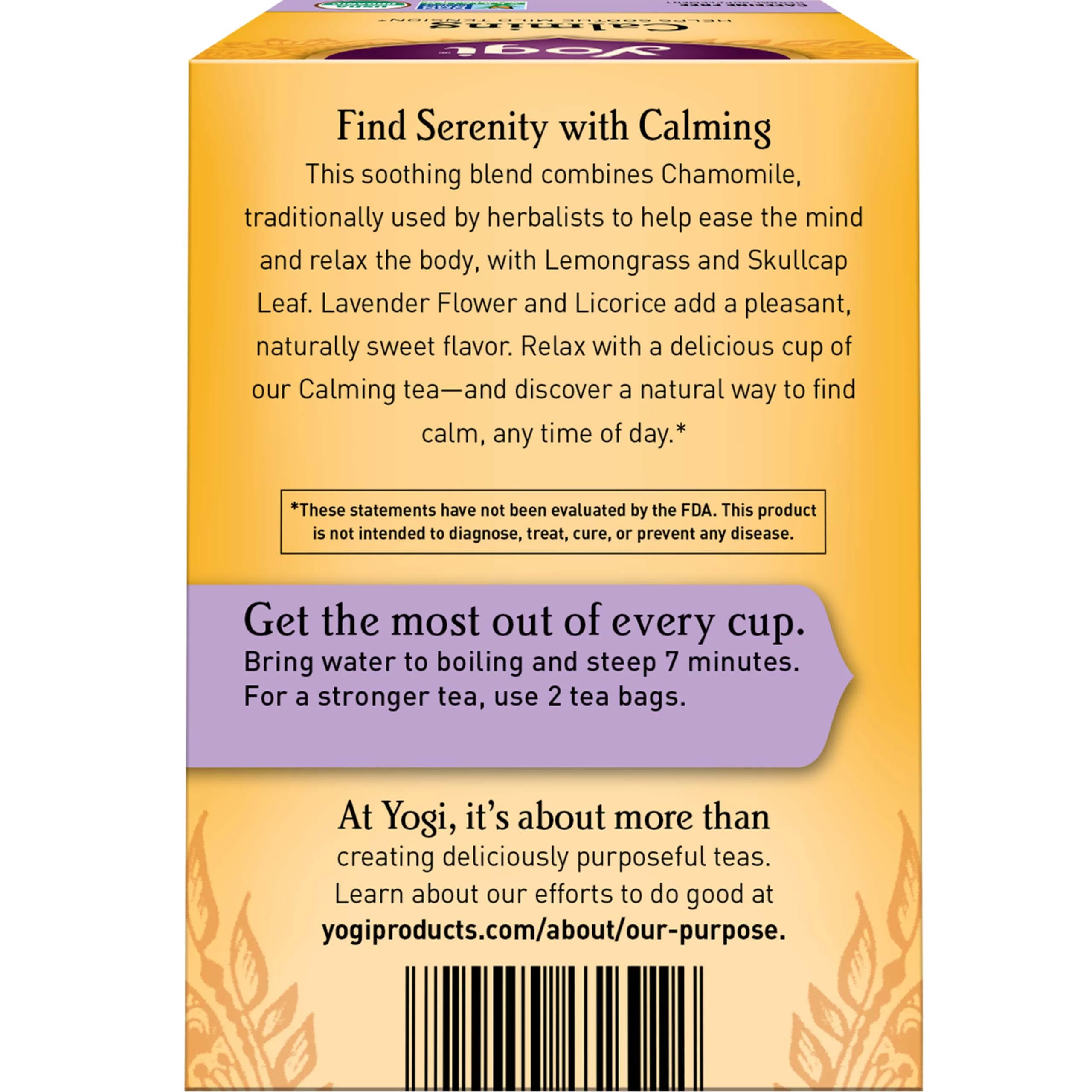 Yogi Tea - Calming (4 Pack) - Helps Soothe Mild Tension with Chamomile, Lavender, Hibiscus, and Licorice Root - Caffeine Free - 64 Organic Herbal Tea Bags