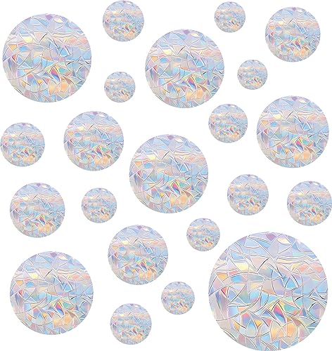 36PCS Snowflake Window Stickers Anti Collision Decals to Save Birds - Non Adhesive Prismatic Vinyl Rainbow Stickers
