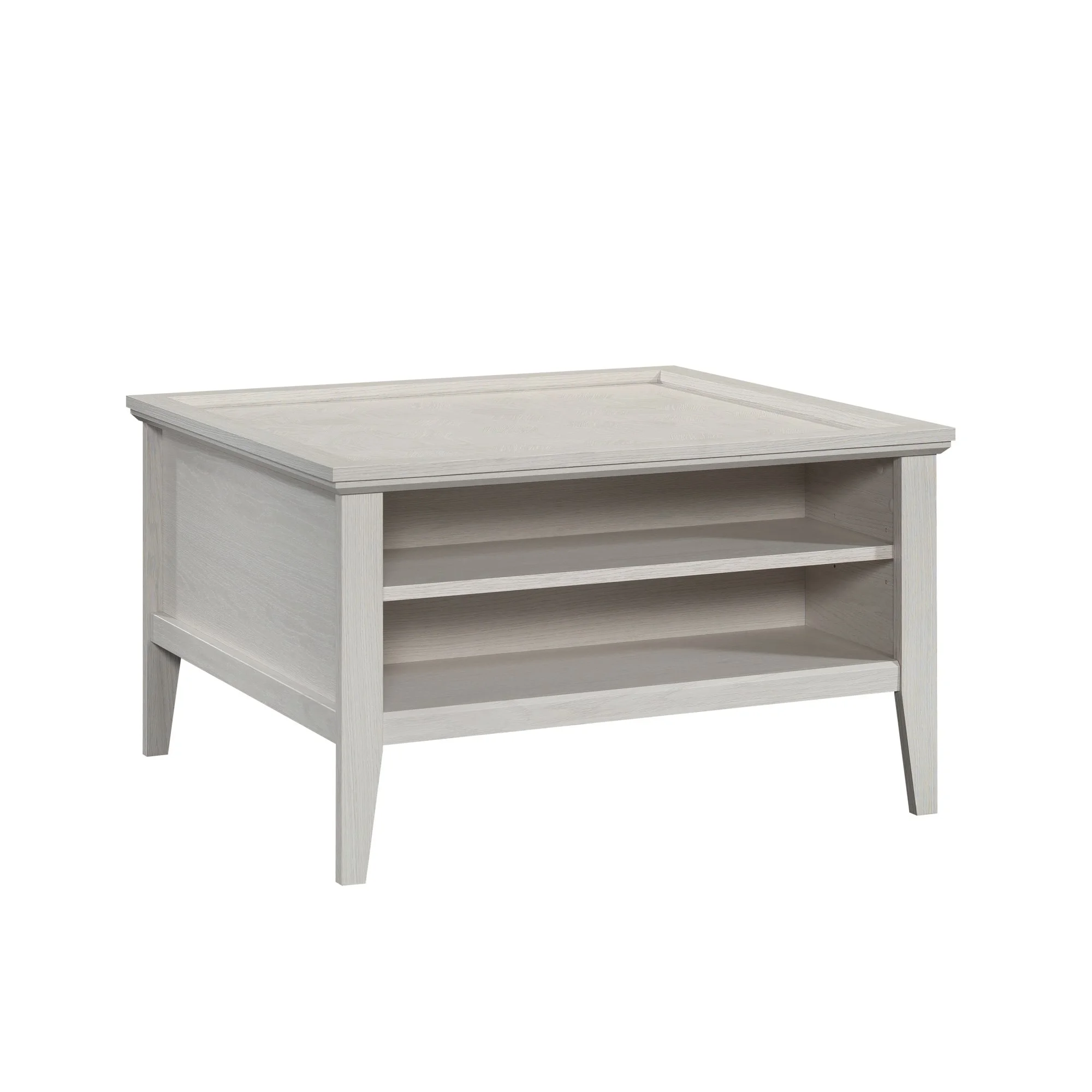 Sauder Larkin Ledge Engineered Wood and Metal Coffee Table in Glacier Oak