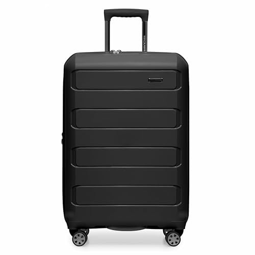Traveler's Choice Pagosa Indestructible Hardshell Expandable Spinner Luggage, Black, 22