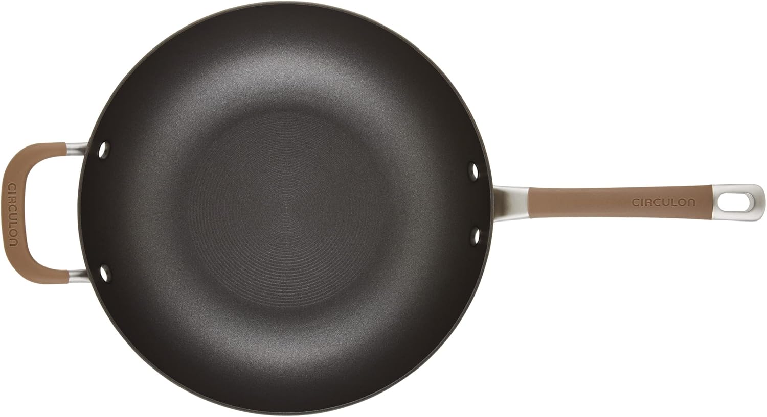 Circulon Premier Professional Hard Anodized Nonstick Jumbo Cooker with Helper Handle and Lid, 12 Inch, Bronze