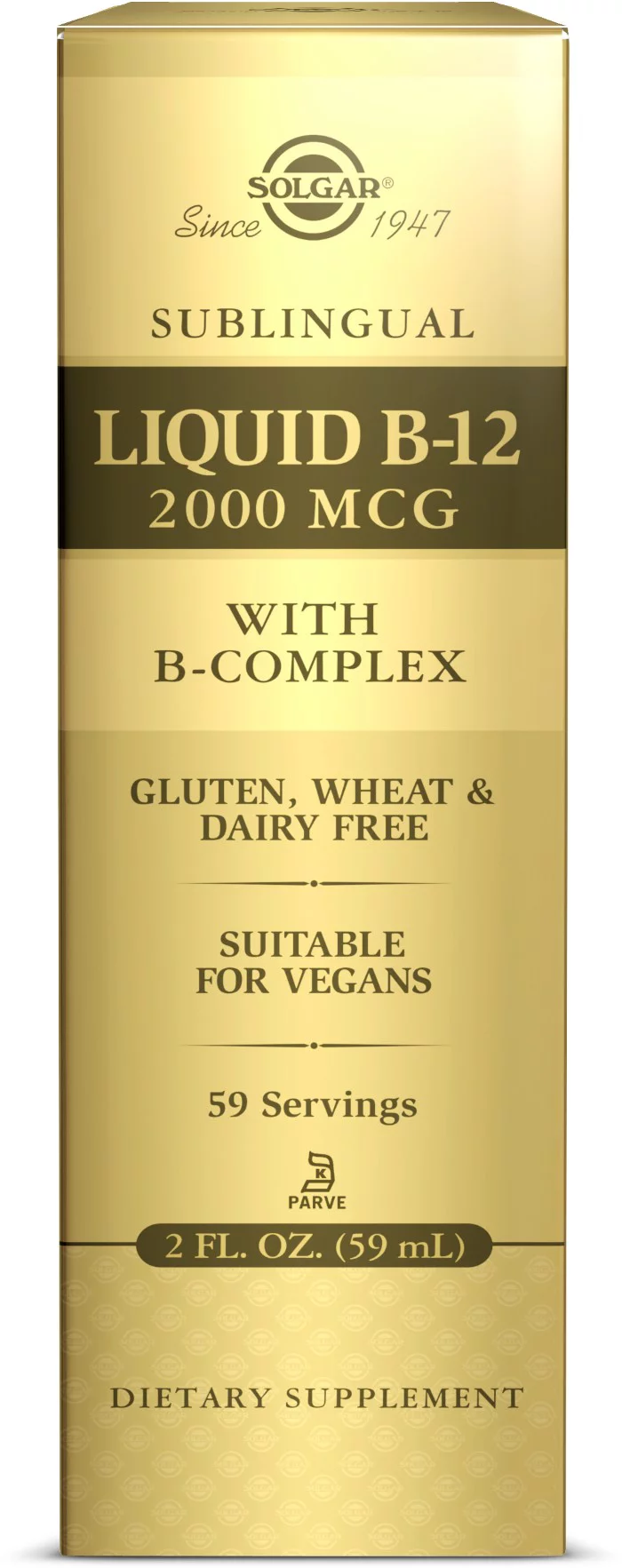 Solgar Sublingual Liquid B-12 2000 mcg with B-Complex 1 ea (Pack of 3)