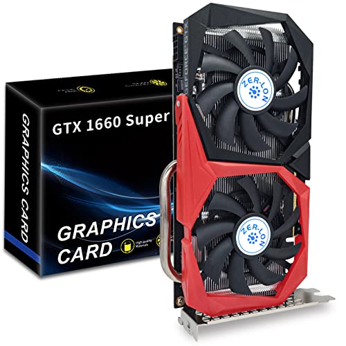 GeForce GTX 1660 Super 6GB Graphics Cards, GDRR6 192Bit PCIE 3.0X16 Computer Gaming Gpu, Dual Freeze Fans Video Card with HDMI/DP/DVI Ports Support 4K and 8K HD