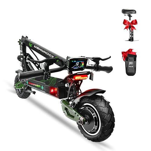 ZU06 1200W Adults Electric Scooter Up to 35 MPH, 52V Battery 50 Miles Long Range, Dual Suspension and Hydraulic Disc Brakes, 10