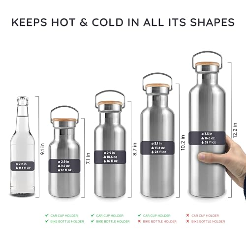 Bambaw 32 oz Water Bottle | Insulated Water Bottles | Water Bottle Stainless Steel | Insulated Travel Water Bottle | Insulated Water Bottle | Stainless Steel Water Bottles | 1 Liter Water Bottles