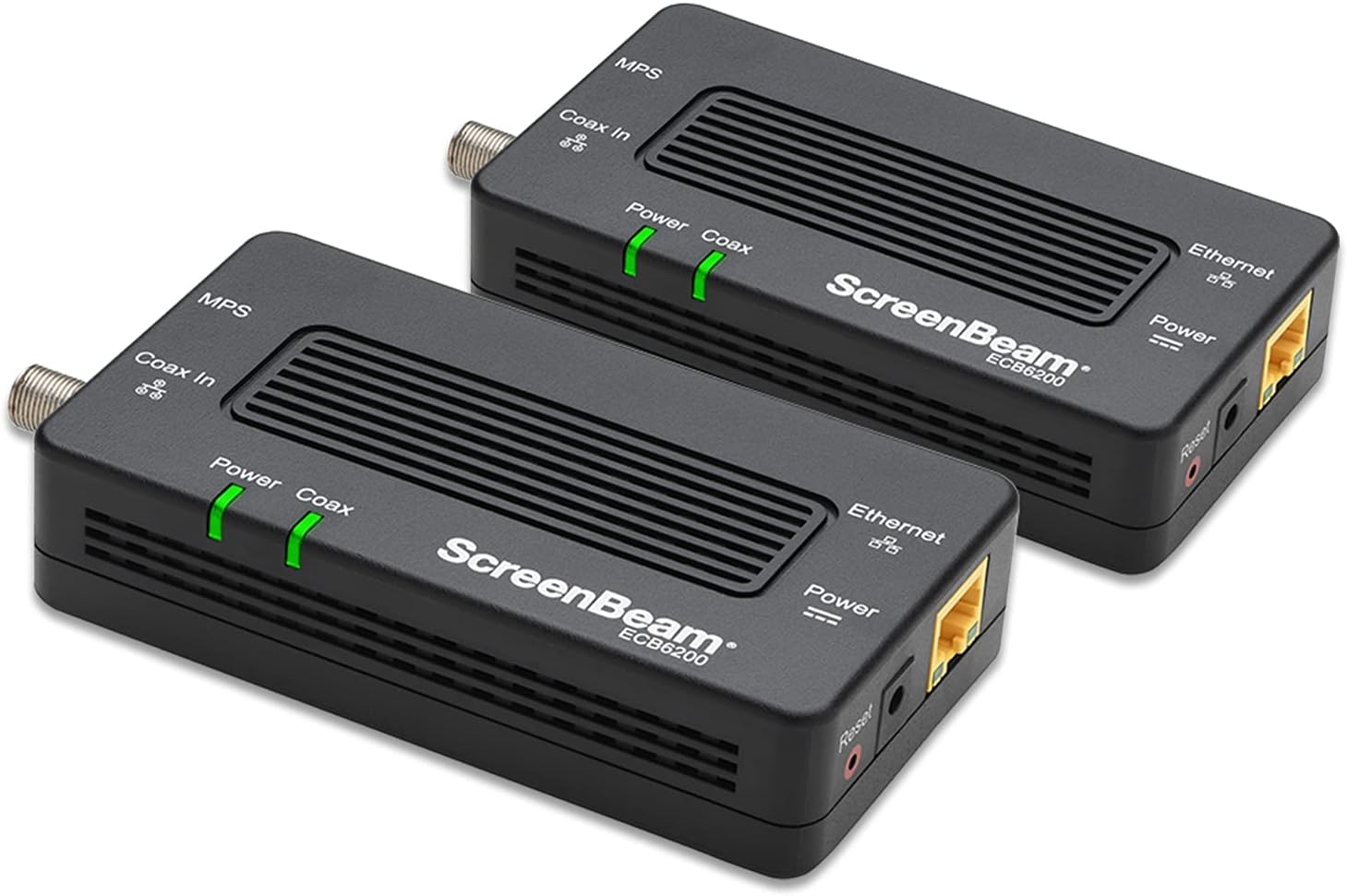 ScreenBeam Bonded MoCA 2.5 Network Adapter True 2.5 Gbps Ethernet Port for Ethernet Over Coax (2 Pack) – Fast Streaming, Gaming, Work/Learn from Home (Model: ECB7250K02)